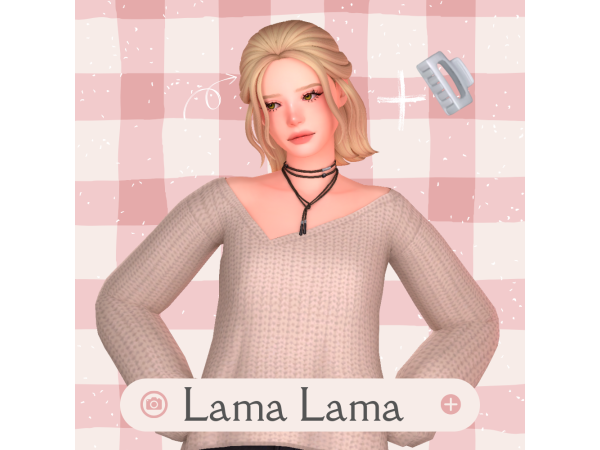 Maxis Match Hair Midge by LamaLamaLove - The Sims 4 Custom Content