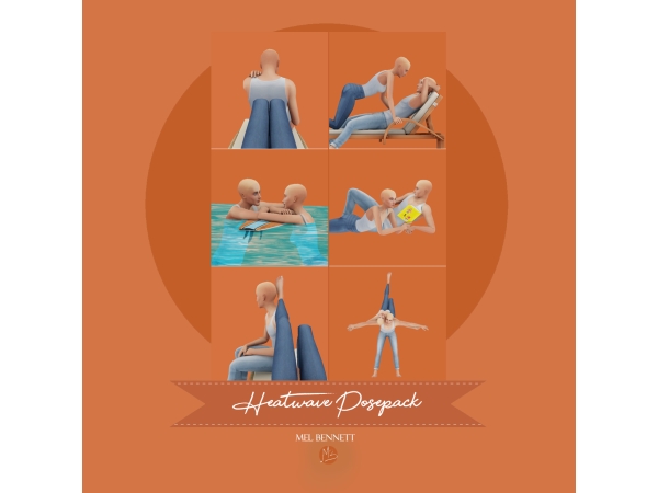 Mix Heatwave Posepack - The Sims 4 Custom Content