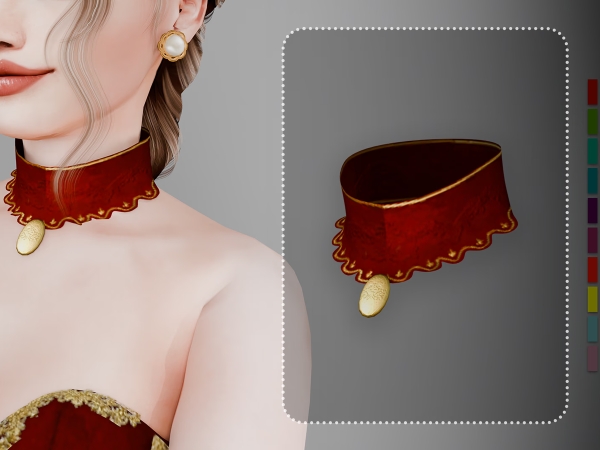 Alpha Veloria choker - The Sims 4 Custom Content