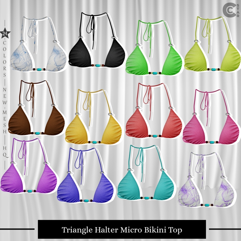 Mix Triangle Halter Micro Bikini Top cool_content_star by cool_content_star - The Sims 4 Custom Content