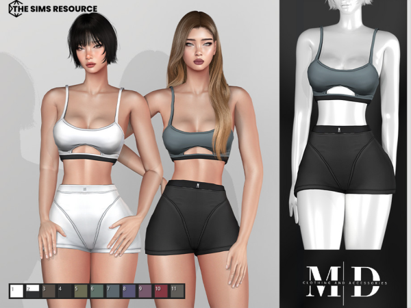 Alpha women's two piece sporty set by Mydarling20 - The Sims 4 Custom Content
