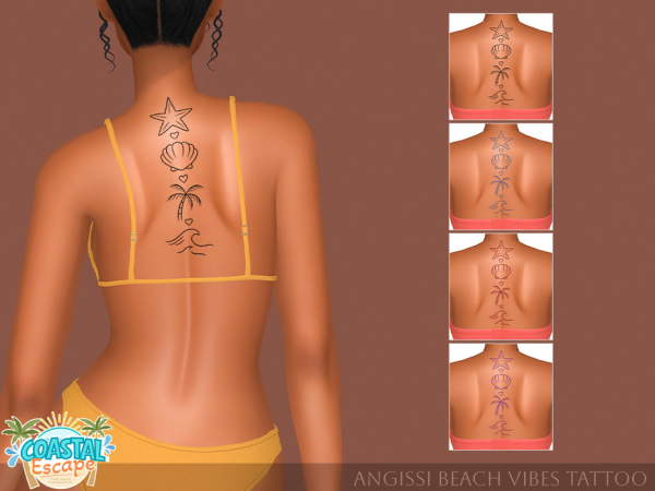 Mix Beach Vibes Tattoo by ANGISSI - The Sims 4 Custom Content