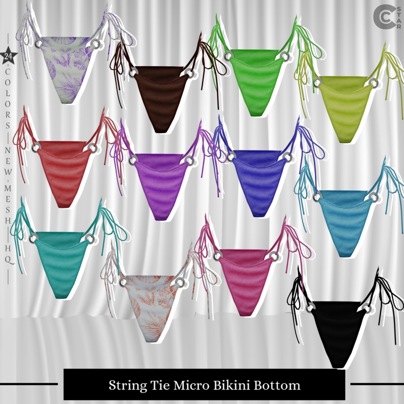 Mix String Tie Micro Bikini Bottom cool_content_star by cool_content_star - The Sims 4 Custom Content