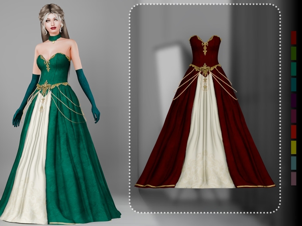 Alpha Veloria Gown V2 - The Sims 4 Custom Content