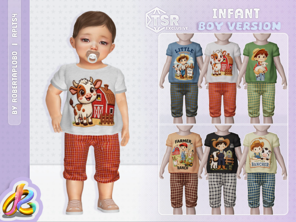 Alpha Infant Boy SET Little Rancher by RobertaPLobo - The Sims 4 Custom Content
