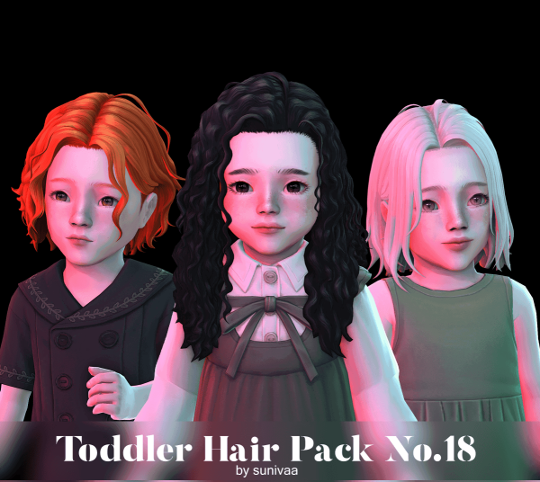 Maxis Match Toddler Hair Pack No18 by simsfinds - The Sims 4 Custom Content