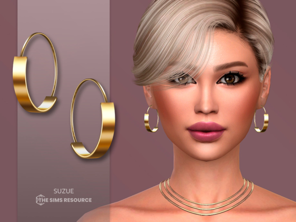Alpha Olivia Hoops by Suzue - The Sims 4 Custom Content