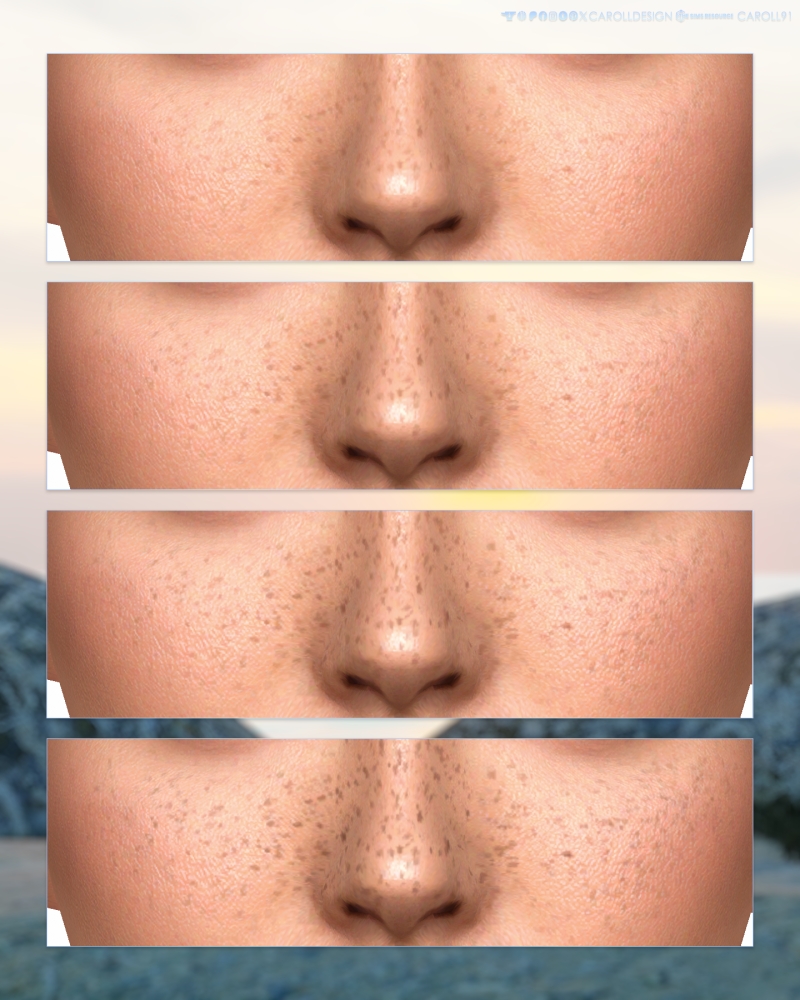 Alpha Coastal Escape Freckles HQ by carolldesign - The Sims 4 Custom Content