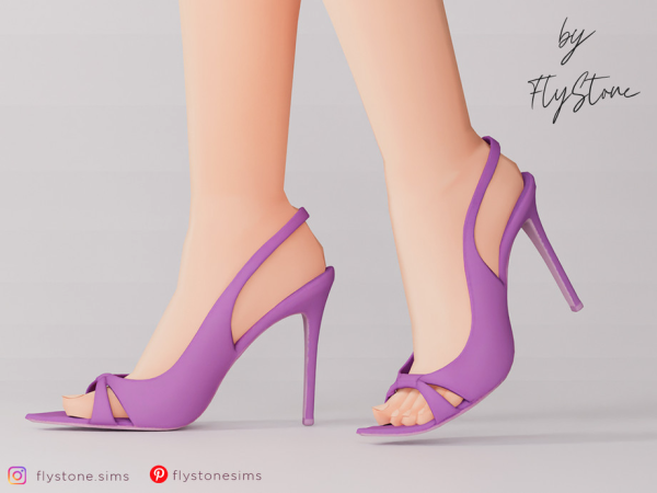 Mix Female Slingback Stilettos by FlyStone - The Sims 4 Custom Content