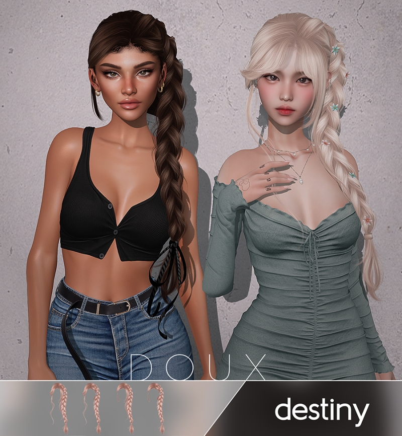 Alpha DOUX Destiny Hairstyle by douxhair - The Sims 4 Custom Content