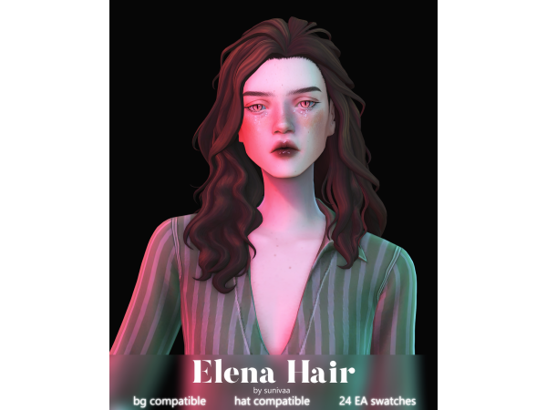 Maxis Match Elena Hair by sunivaa - The Sims 4 Custom Content