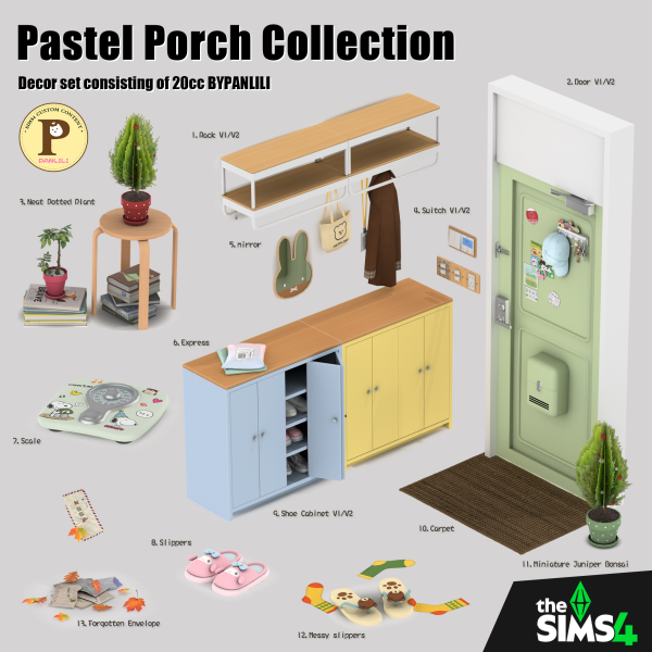 Mix Pastel Porch Collection Set by simsfinds - The Sims 4 Custom Content