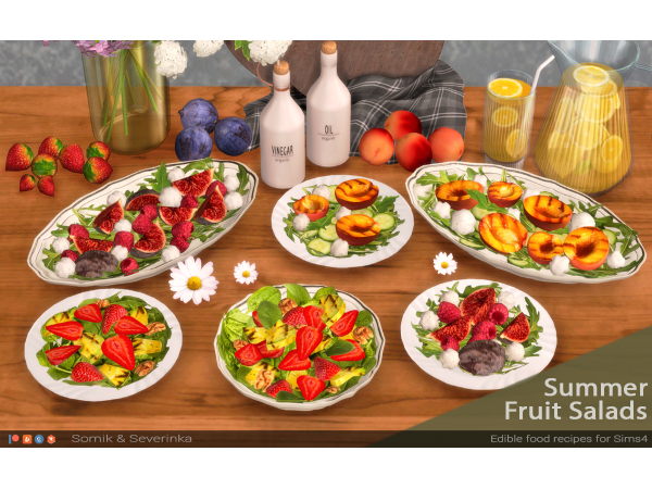 Alpha Summer fruit salads severinka by somik - The Sims 4 Custom Content