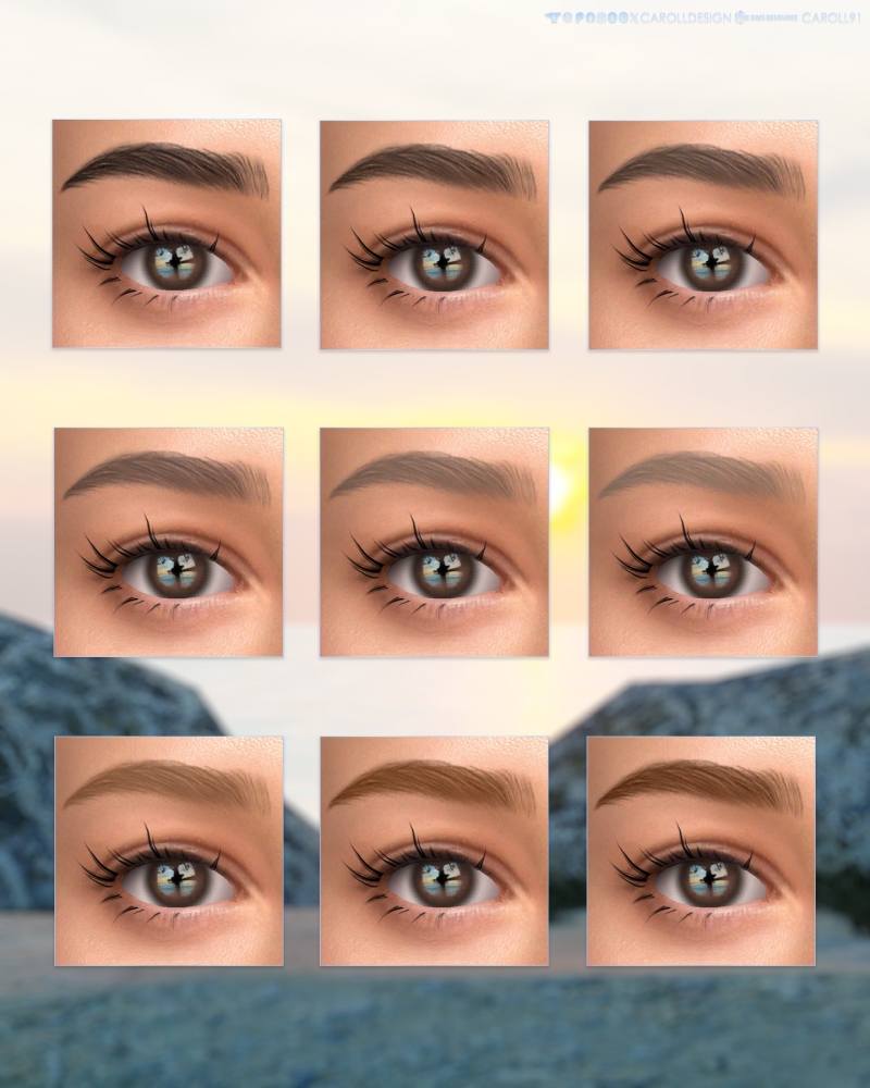 Alpha Coastal Escape Brows HQ by carolldesign - The Sims 4 Custom Content