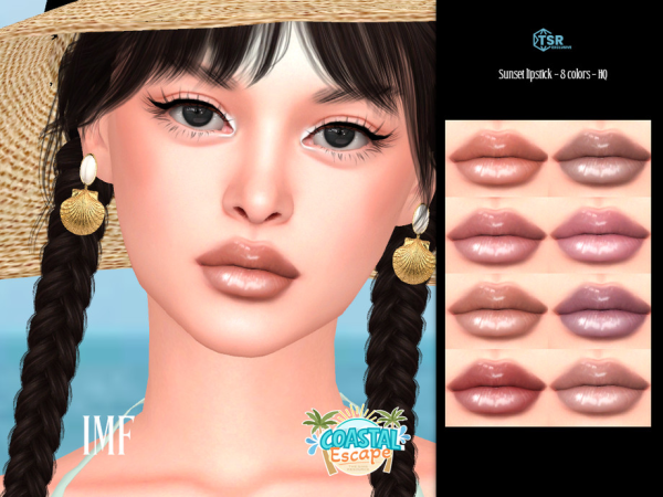 Alpha IMF Sunset Lipstick Coastal Escape by IzzieMcFire - The Sims 4 Custom Content