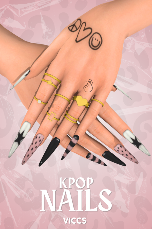 Alpha VICCS_ KPOP NAILS (TEEN ELDER) by viccs - The Sims 4 Custom Content