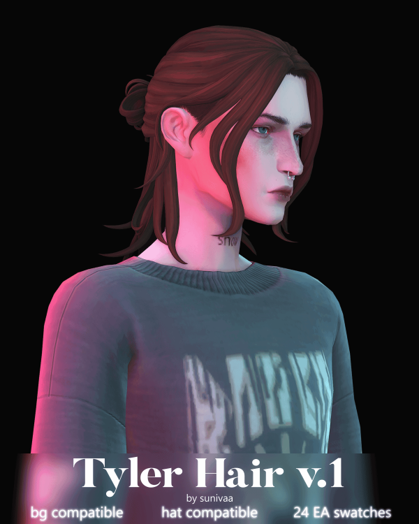 Maxis Match Tyler Hair by simsfinds - The Sims 4 Custom Content