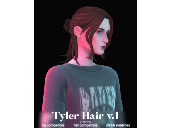 Maxis Match Tyler Hair by sunivaa - The Sims 4 Custom Content