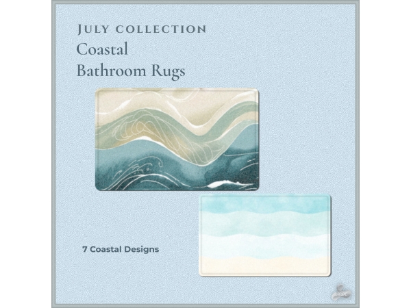 Maxis Match July Coastal Bathroom Rugs - The Sims 4 Custom Content