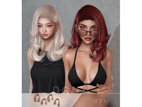 Alpha doux sinny hairsytyle - The Sims 4 Custom Content