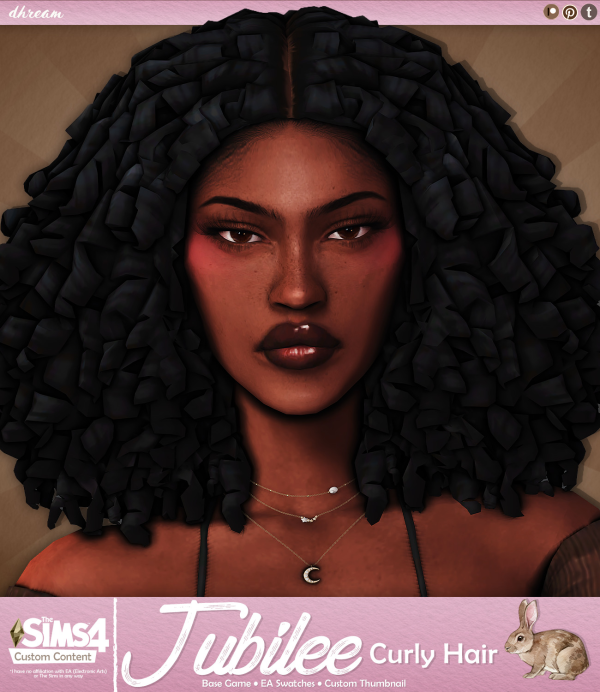 Maxis Match Jubilee Curly Hair by simsfinds - The Sims 4 Custom Content