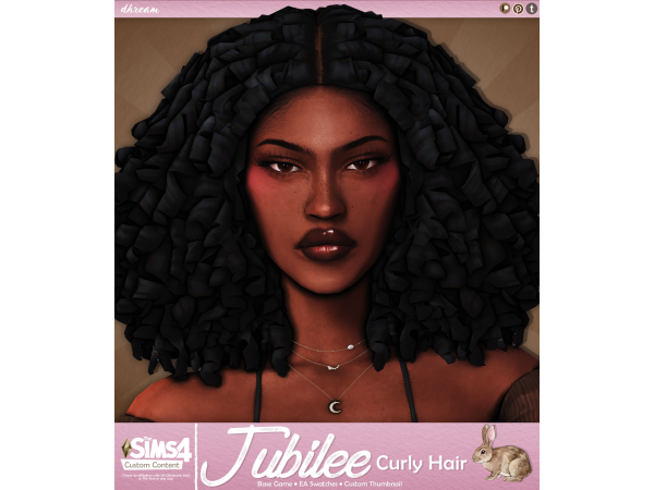 Maxis Match Jubilee Curly Hair by dhream - The Sims 4 Custom Content