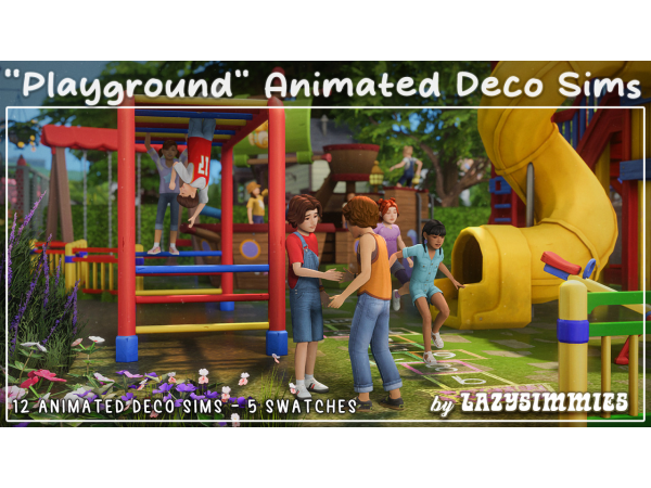 Maxis Match Playground Animated Deco Sims by lazysimmies - The Sims 4 Custom Content