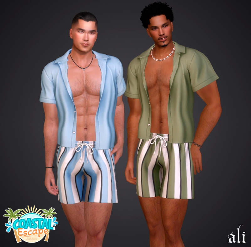Alpha Coastal Escape RHETT set by ali - The Sims 4 Custom Content
