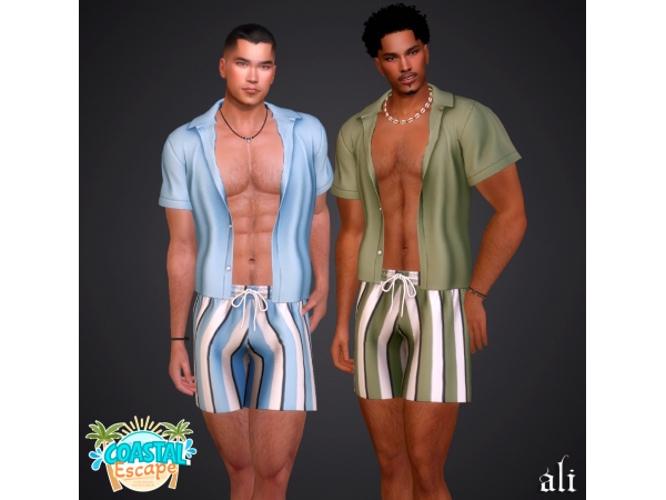 Alpha Coastal Escape RHETT set - The Sims 4 Custom Content