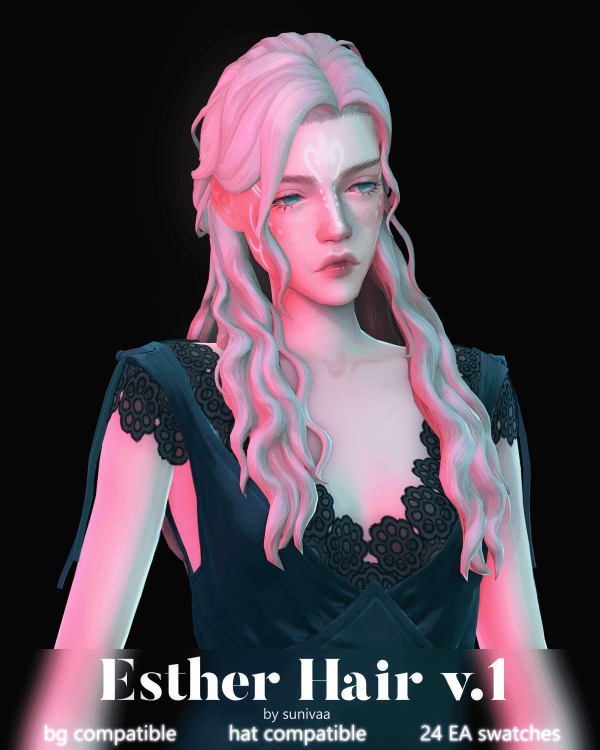 Maxis Match Esther Hair by simsfinds - The Sims 4 Custom Content