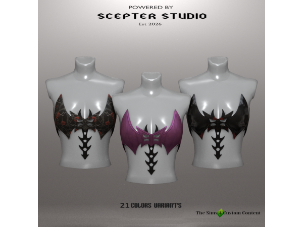 Alpha Ebony C top by Scepter - The Sims 4 Custom Content
