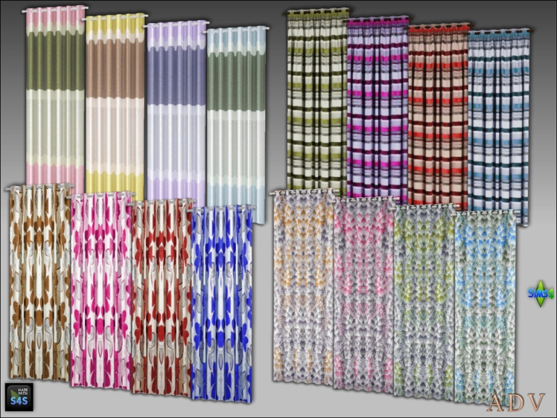 Mix Curtains by artedellavita_mabra - The Sims 4 Custom Content