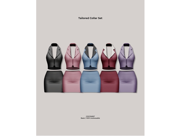 Alpha [cocomint] Tailored Collar Set - The Sims 4 Custom Content