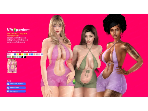 Alpha Nitropanic_Nay Playsuit SQUISH - The Sims 4 Custom Content