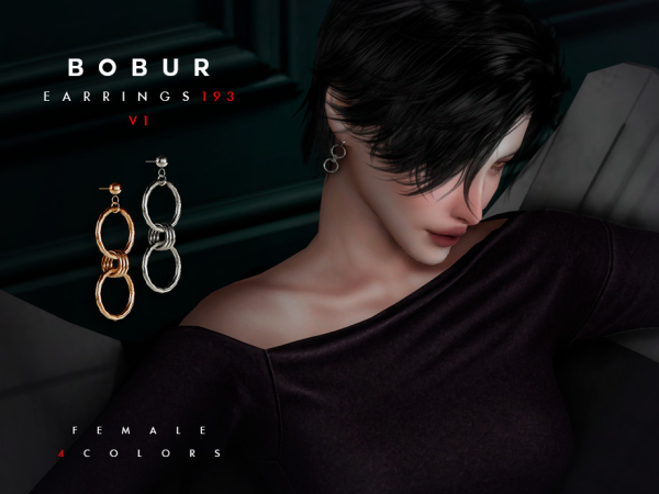 Alpha Dangling Chain Earrings V1 - The Sims 4 Custom Content