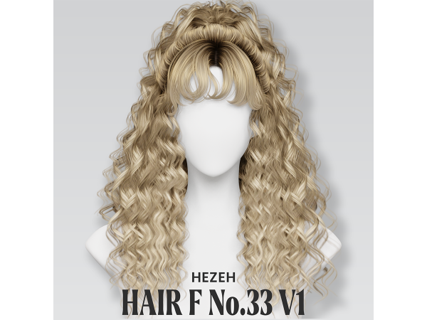 Alpha [Hezeh]FHair No33 V1 - The Sims 4 Custom Content