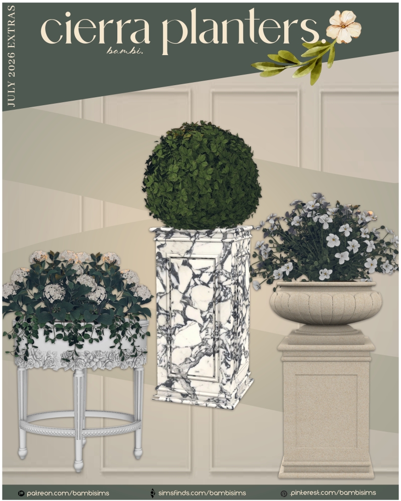 Alpha cierra planters by bambisims - The Sims 4 Custom Content