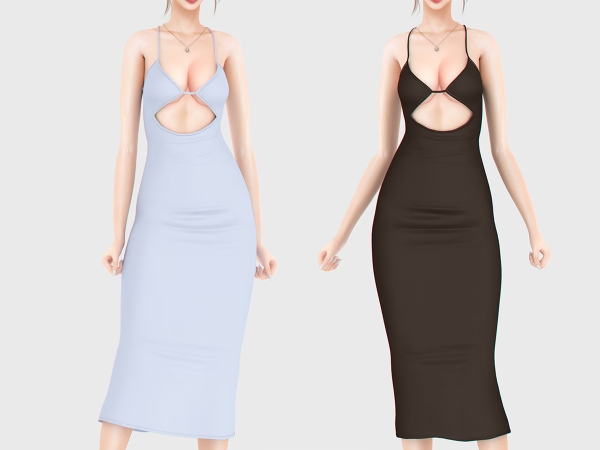 Alpha Riley Midi Dress - The Sims 4 Custom Content