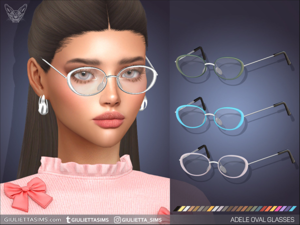 Alpha Adele Oval Glasses For Adults Kids and Toddlers by feyona - The Sims 4 Custom Content