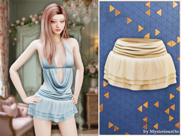 Alpha Ruffle swim skirt bottom by MysteriousOo - The Sims 4 Custom Content