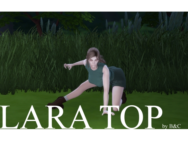 Alpha Lara top - The Sims 4 Custom Content