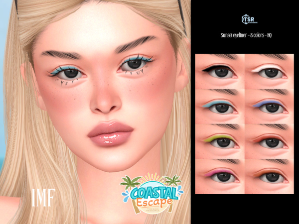 Alpha IMF Sunset Eyeliner Coastal Escape by IzzieMcFire - The Sims 4 Custom Content