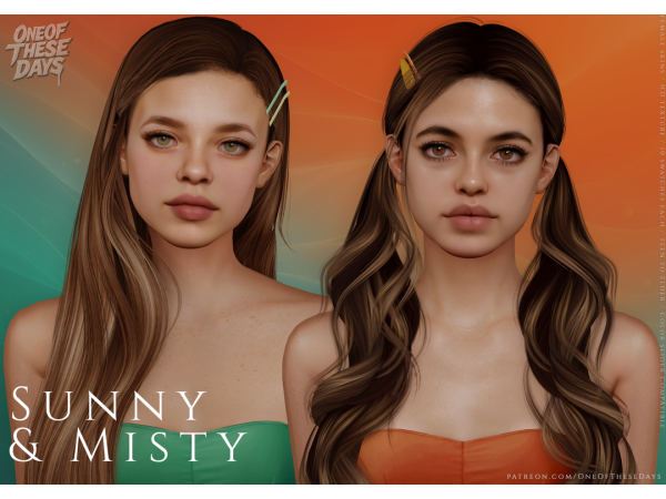Alpha Duo Pack Sunny Misty SKINSSKINSOVERLAY facemasks blushes lipsticks tray files - The Sims 4 Custom Content