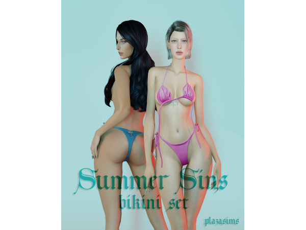 Alpha Summer Sins bikini set by plazasims - The Sims 4 Custom Content