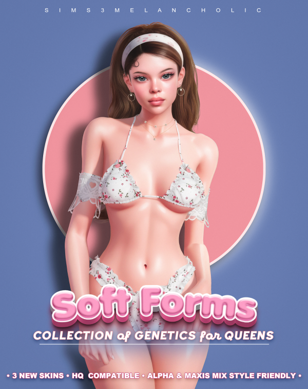 Alpha SOFT FORMS collection of genetics for queens by simsfinds - The Sims 4 Custom Content