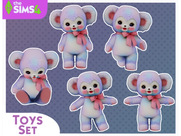 Maxis Match Pastel Functional Vintage Bears - The Sims 4 Custom Content