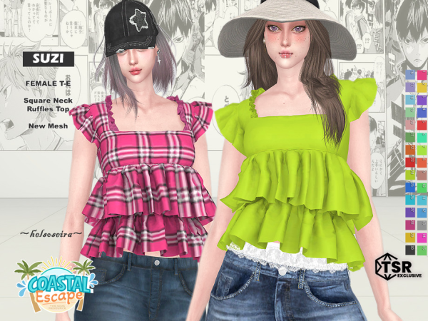 Alpha COASTAL ESCAPE SUZI Top by Helsoseira - The Sims 4 Custom Content