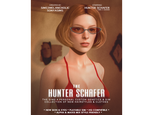 Hunter Schafer sim & CC genetics by sims3melancholic