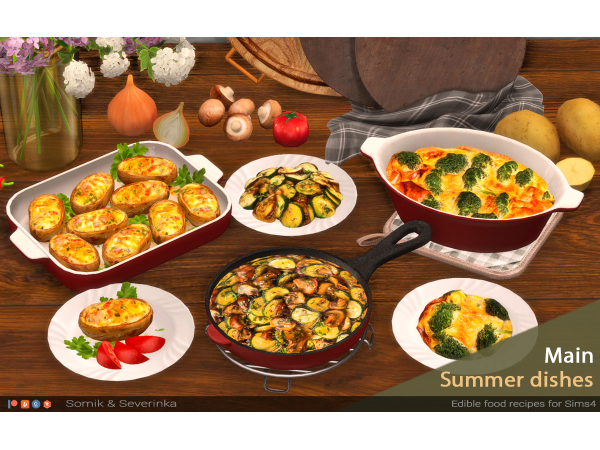 Alpha Summer Main Dishes by Somik_Severinka - The Sims 4 Custom Content