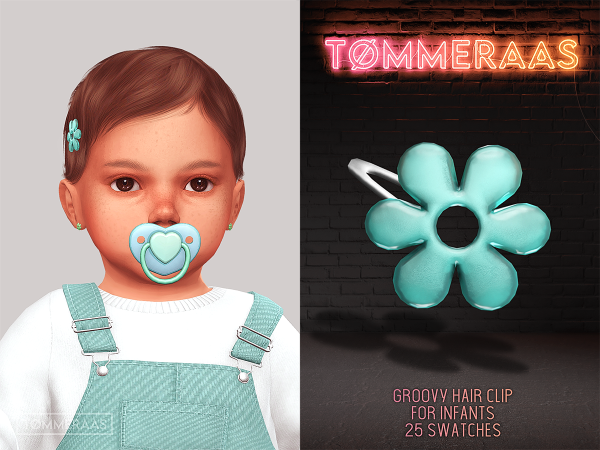 Alpha TØMMERAAS Groovy Hair Clips for Infants by tommeraas - The Sims 4 Custom Content